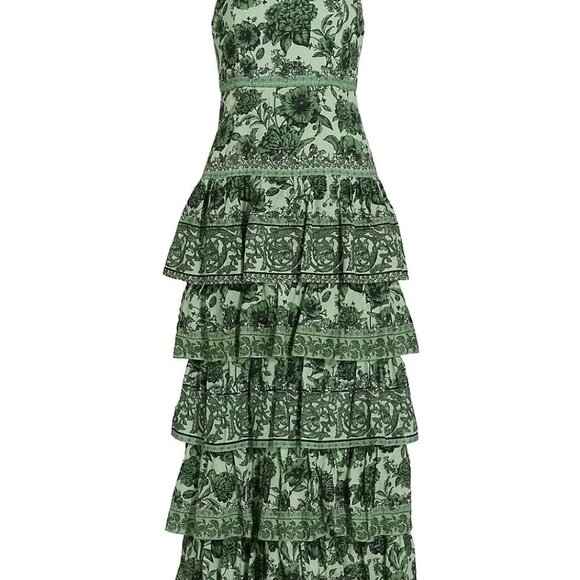 Alice + Olivia Valencia Floral Tiered Maxi Dress Size 0 - Picture 5 of 9